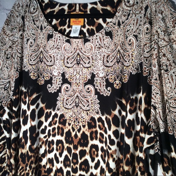 Ruby Rd. Women’s Dress Size 3x Shift Leopard Print - Picture 6 of 8